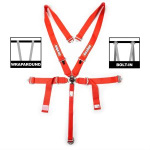 SFI CAMLOCK 5PT PD LAP SEAT BELTS RED - 741011