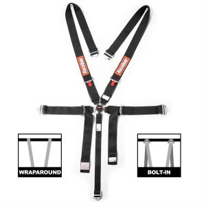 SFI CAMLOCK 5PT PU LAP SEAT BELTS BLK - 742002